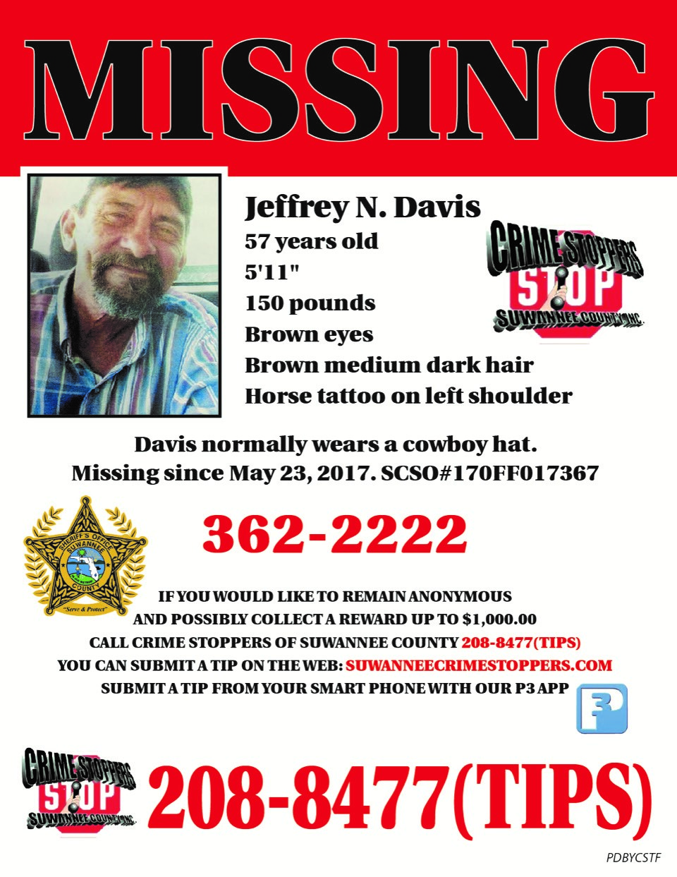 Missing Persons Crime Stoppers Of Suwannee County