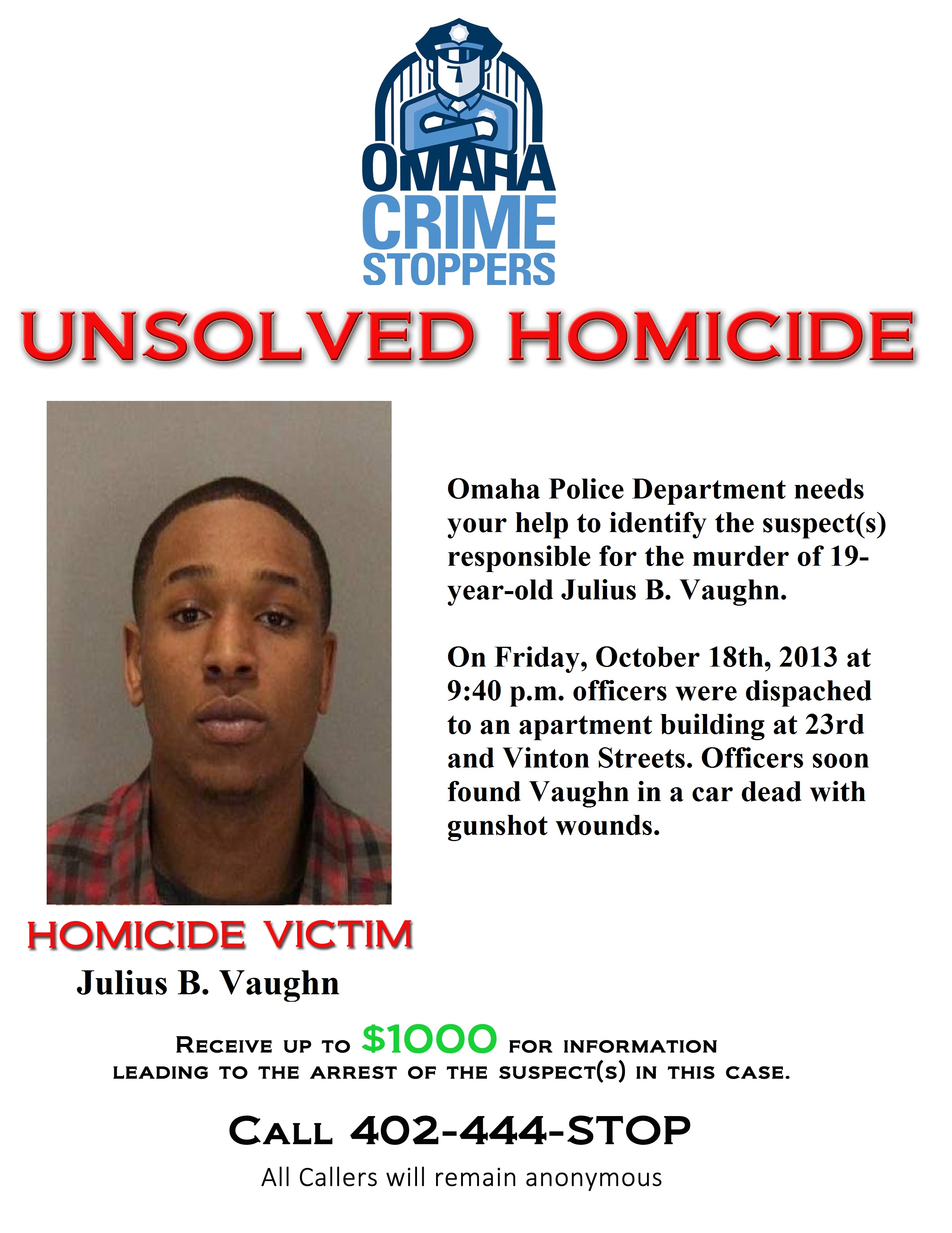 Unsolved Homicides Omaha Crime Stoppers
