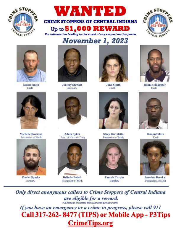 Monthly Wanted Posters - Crime Stoppers Of Central Indiana