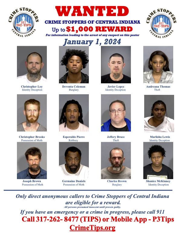 Monthly Wanted Posters Crime Stoppers of Central Indiana